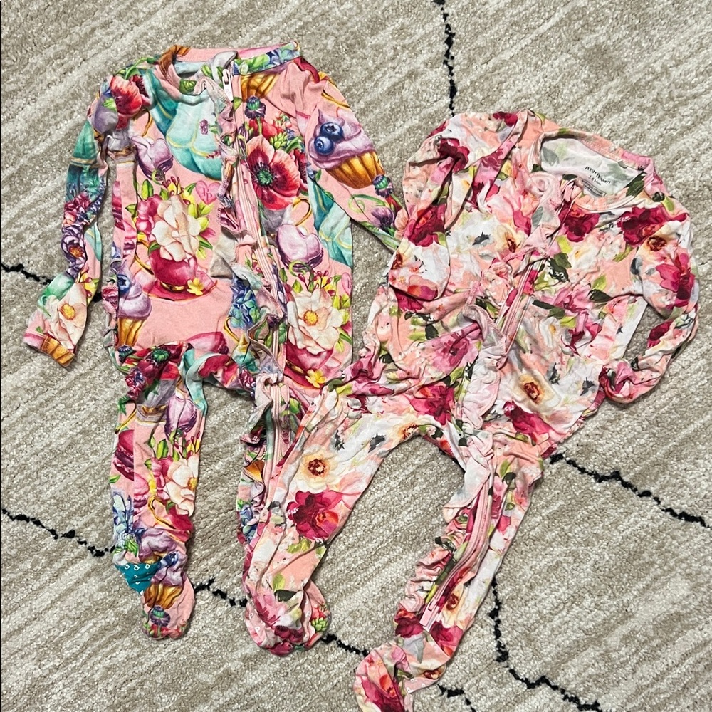 Posh Peanut Colorful Floral Footie Bundle